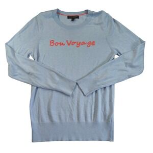 Banana Republic Silk Cotton Crew Neck Sweater Bon Voyage Light‎ Blue Womens S
